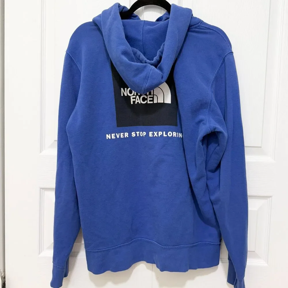 Men The North Face Cotton Box NSE Pullover Hoodie in Lapis Blue Size Medium